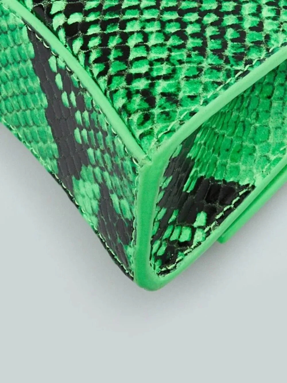 Balenciaga Green/Black Faux Python Leather Hourglass Mini Top Handle Bag - Picture 8 of 11